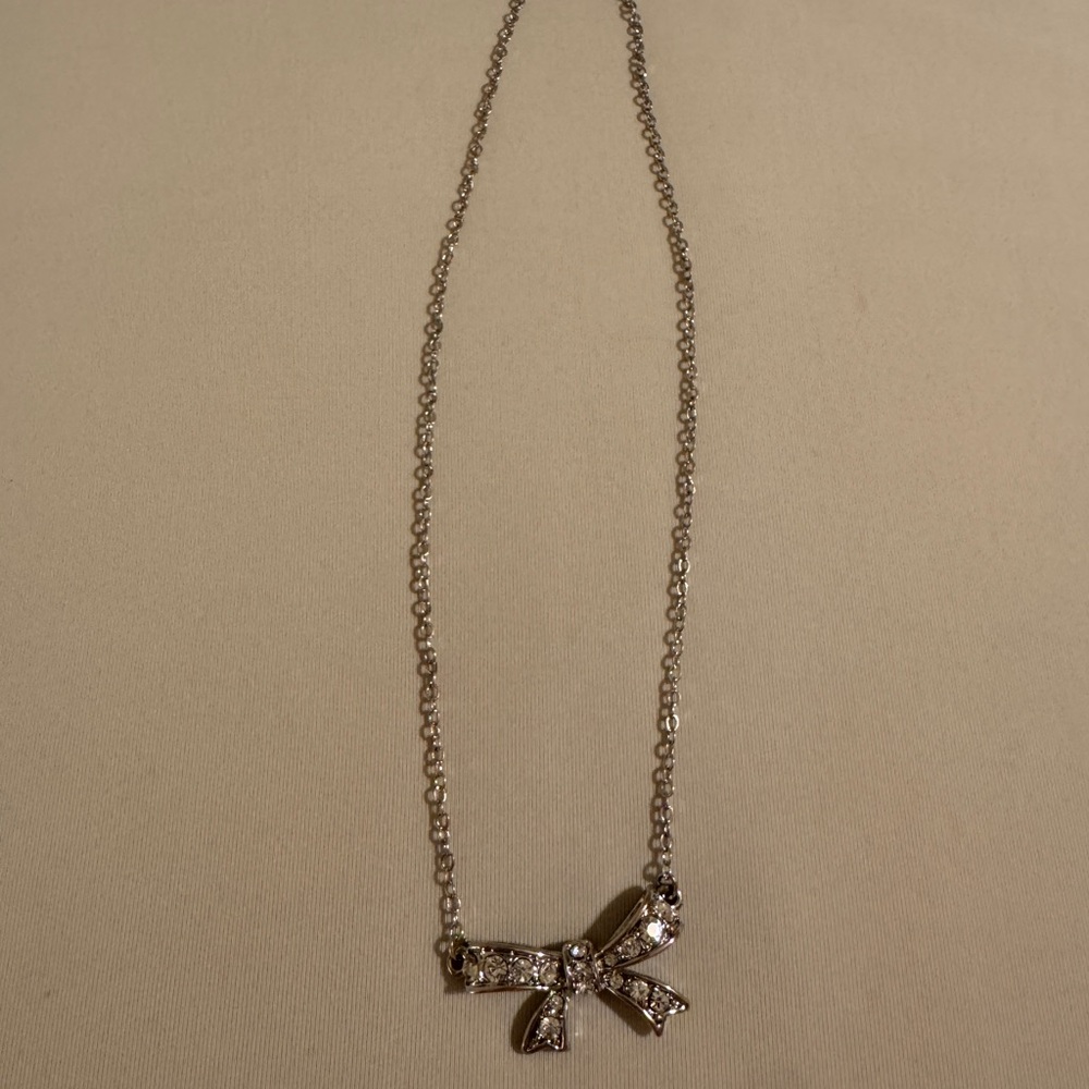Sterling Silver Bow Necklace